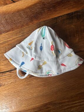 Baby Club Chic White Nautical Print Sun Hat size 3-6 month